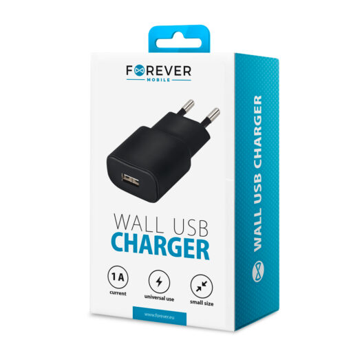 Forever TC-01 charger 1x USB 1A black - Image 6