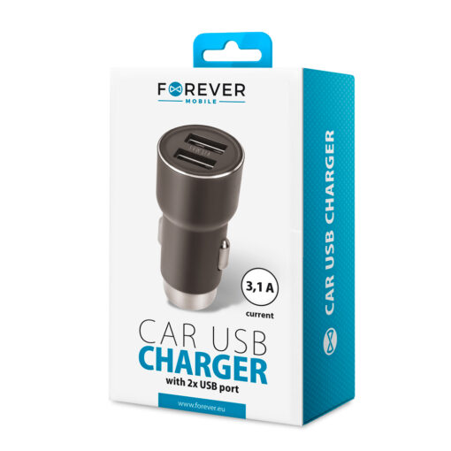 Forever CC-04 car charger 2x USB 3.1A black - Image 6