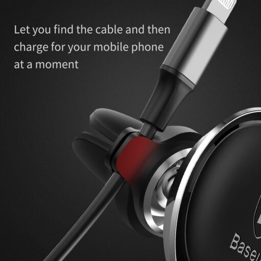 Baseus car holder magnetic with cable clip black new2 air vent - Image 5