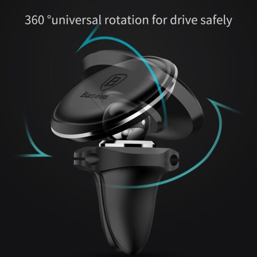 Baseus car holder magnetic with cable clip black new2 air vent - Image 9