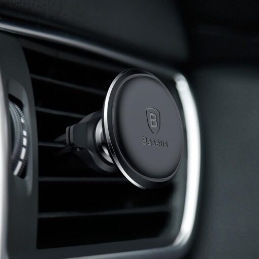 Baseus car holder magnetic with cable clip black new2 air vent - Image 10