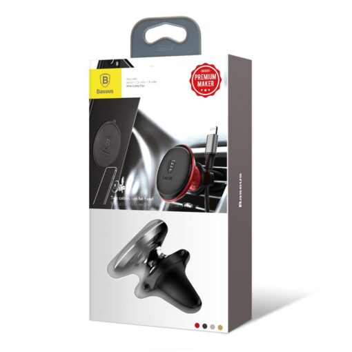 Baseus car holder magnetic with cable clip black new2 air vent - Image 11