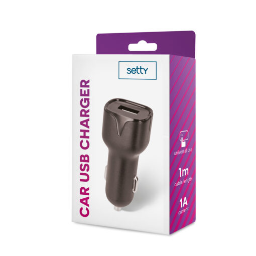 Setty car charger 1x USB 1A black - Image 2