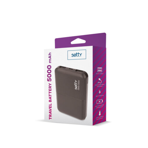 Setty power bank 5000 mAh SPB-05 black - Image 2