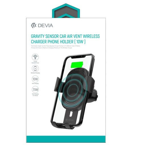 Devia car holder Gravity with wireless inductive charger black 10W air vent - Image 7