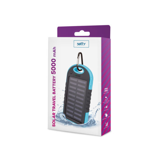 Setty solar power bank 5000 mAh blue - Image 2