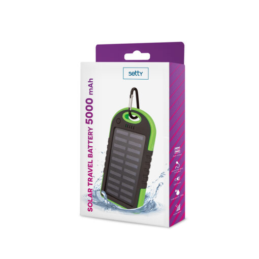 Setty solar power bank 5000 mAh green - Image 2