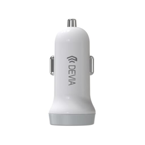 Devia car charger Smart 2x USB 3,1A white + USB-C cable - Image 2