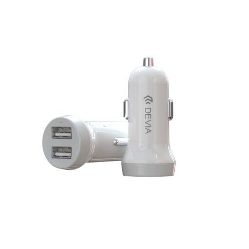 Devia car charger Smart 2x USB 3,1A white + USB-C cable - Image 3