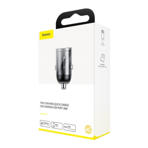 Baseus car charger Tiny Star Mini QC 3.0 30W 1x USB gray - Image 10