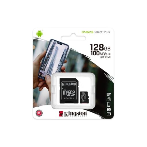 Kingston memory card 128GB microSDXC Canvas Select Plus cl. 10 UHS-I 100 MB/s + adapter