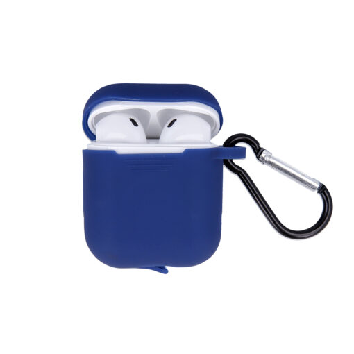 Case for Airpods / Airpods 2 dark blue with hook - Image 2