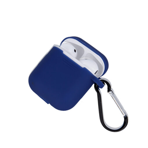 Case for Airpods / Airpods 2 dark blue with hook - Image 3