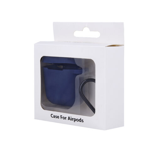 Case for Airpods / Airpods 2 dark blue with hook - Image 5