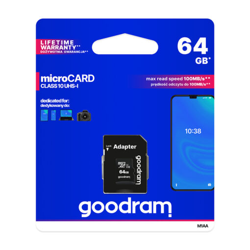 GoodRam memory card 64GB microSDXC cl. 10 UHS-I 30 / 15 MB/s + adapter - Image 3