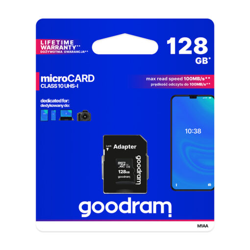 GoodRam memory card 128GB microSDXC cl. 10 UHS-I 100 / 10 MB/s + adapter - Image 3