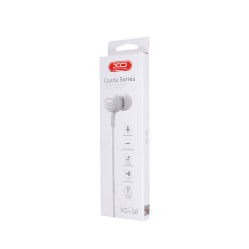 XO wired earphones S6 jack 3,5mm white - Image 2