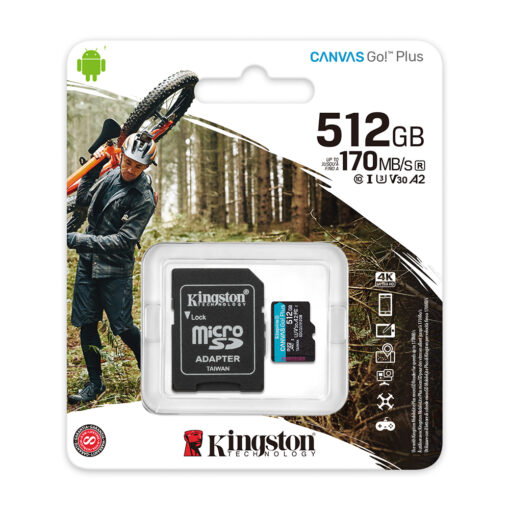 Kingston memory card 512GB microSDXC Canvas Go! Plus cl. 10 UHS-I 170 MB/s + adapter - Image 2