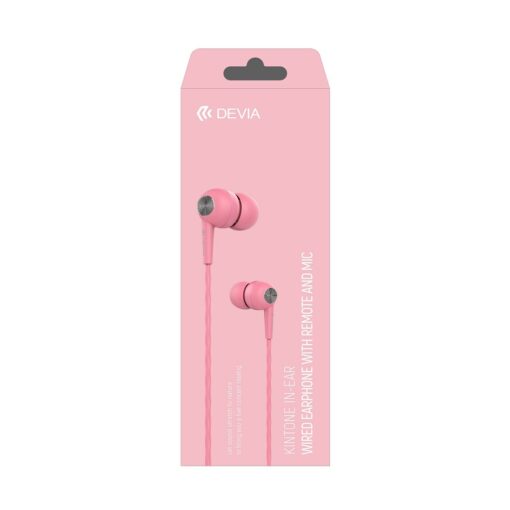 Devia wired earphones Kintone jack 3,5mm pink - Image 2