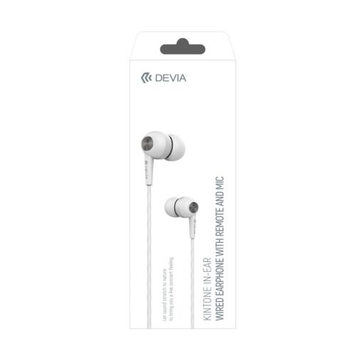 Devia wired earphones Kintone jack 3,5mm white - Image 2