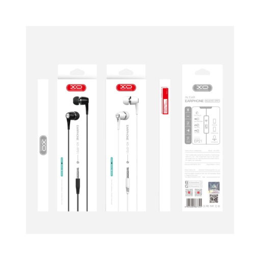 XO wired earphones EP21 jack 3,5mm black - Image 2