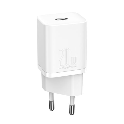 Baseus wall charger Super Si PD 20W 1x USB-C white + USB-C - Lightning cable - Image 3