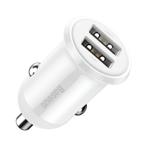 Baseus car charger Grain Pro 2x USB 4,8A white - Image 4