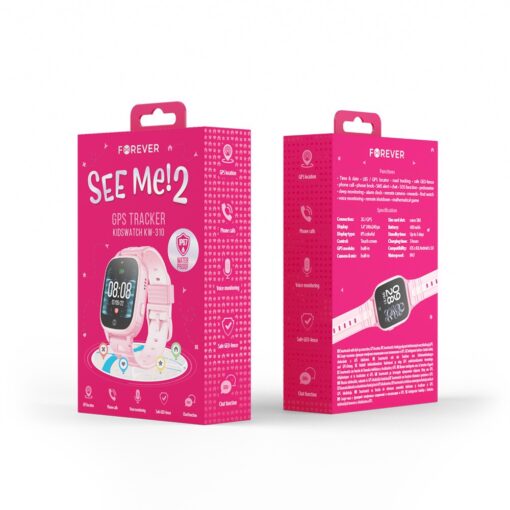 Nutikas käekell lastele Forever Smartwatch GPS WiFi Kids See Me 2 KW-310 roosa - Image 4