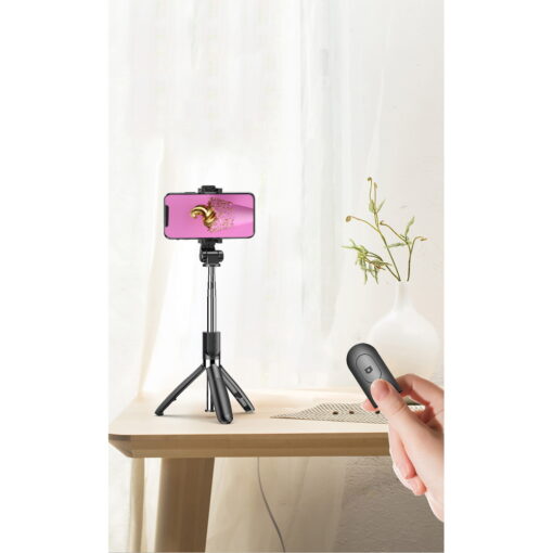 XO selfie stick Bluetooth tripod SS08 black 68cm - Image 3