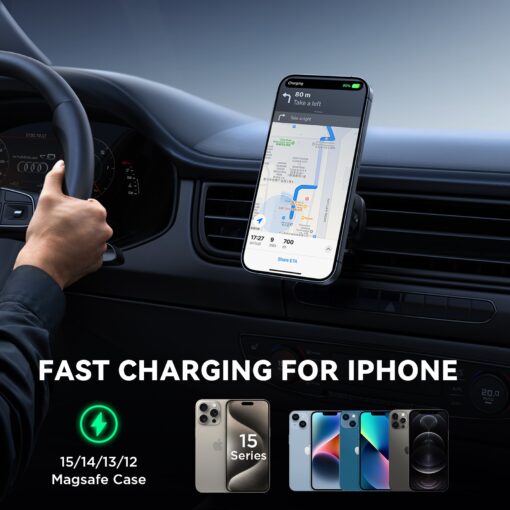 Laadija-hoidjaga magnetauto Joyroom JR-ZS387 MagSafe 15W must - Image 3