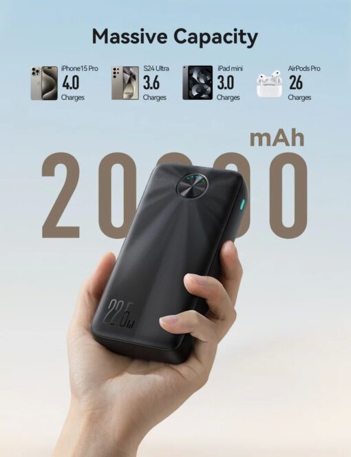Väline aku Power Bank Joyroom JR-PBF16 22.5W 20000mAh must - Image 4