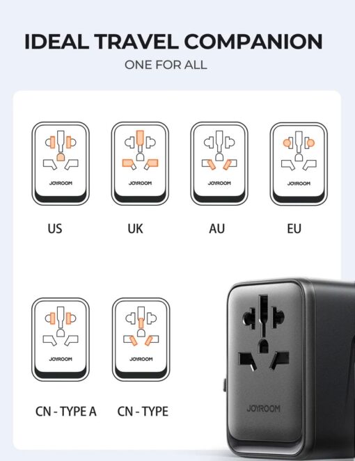 Universaalne reisilaadija Joyroom JR-TCW01 15W 3xUSB-A/USB-C must - Image 2