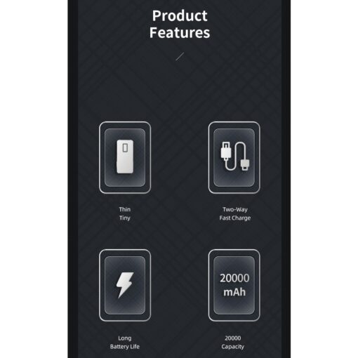 Väline aku Power Bank Awei P6K 5V/2.1A 20000mAh must - Image 4