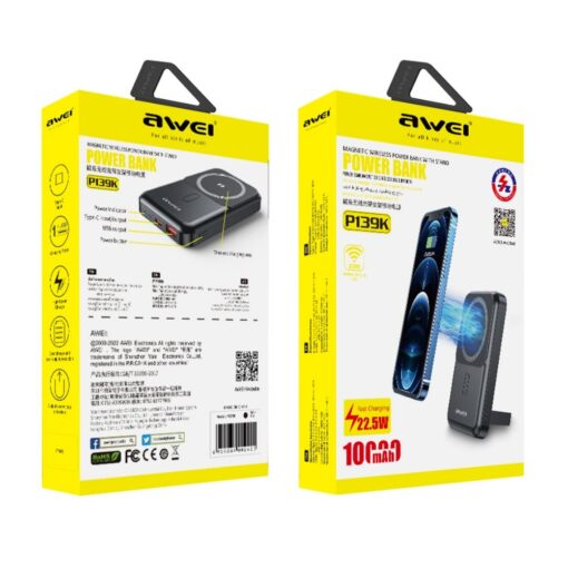 Väline aku Power Bank Awei P139K 22.5W Magnetic Wireless 10000mAh must - Image 5