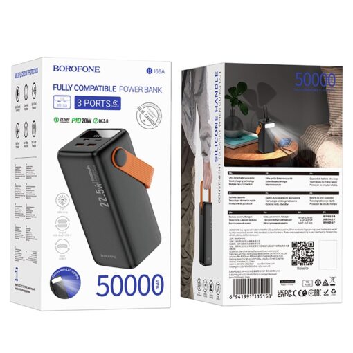 Väline aku Power Bank Borofone BJ66A 22.5W+PD20W 50000mAh must - Image 5