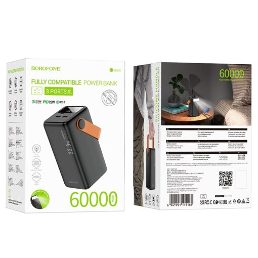 Väline aku Power Bank Borofone BJ66B 22.5W+PD20W 60000mAh must - Image 5