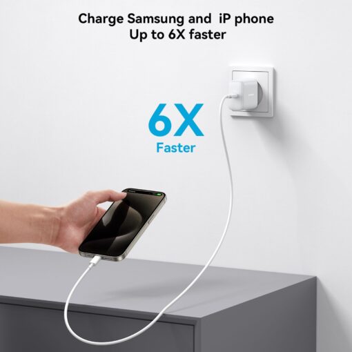 Laadija Joyroom JR-TCF24 30W USB-C + USB-C to USB-C cable 1.0m valge - Image 4