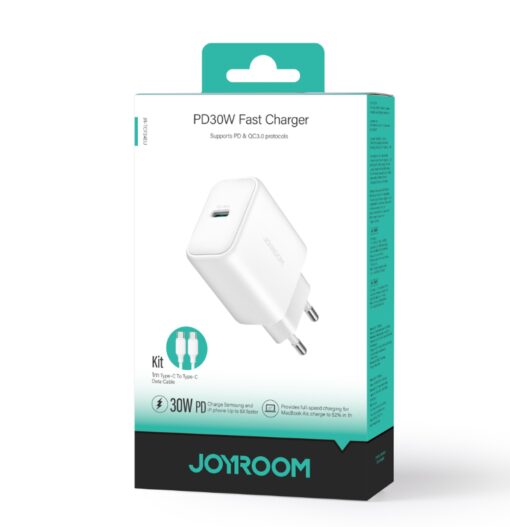 Laadija Joyroom JR-TCF24 30W USB-C + USB-C to USB-C cable 1.0m valge - Image 5
