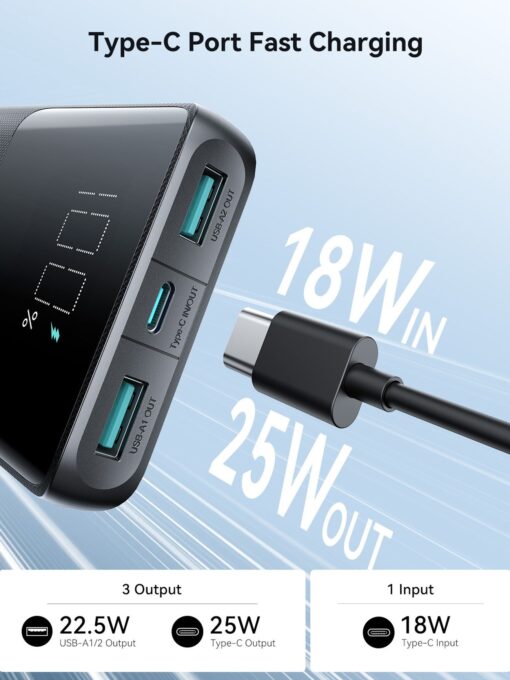 Väline aku Power Bank Joyroom JR-PBF20 22.5W 10000mAh must - Image 4