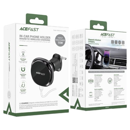Laadija-hoidjaga magnetauto Acefast D31 MagSafe 15W must - Image 5