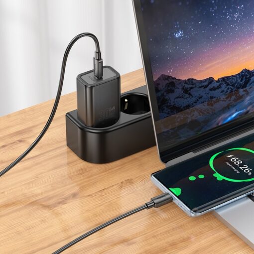 Laadija Hoco N62 30W GaN USB-C + USB-C to USB-C cable 1.0m must - Image 3