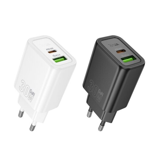 Laadija Hoco N63 30W GaN USB-C/USB-A valge - Image 3