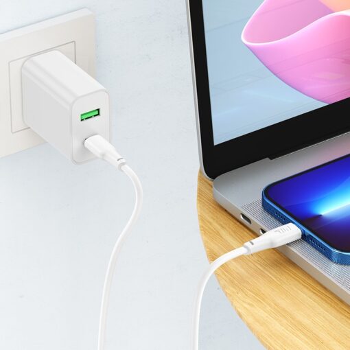 Laadimisjuhe Hoco X93 60W USB-C to USB-C 1.0m valge - Image 4