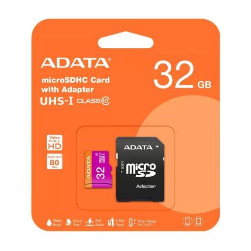 Mälukaart ADATA microSD 32GB (UHS-I Class 10) + SD adapter - Image 2