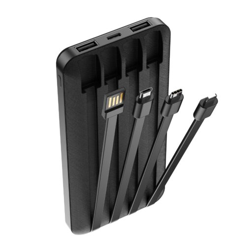 Forever power bank TB-411 ALLin1 10000 mAh with cables USB-C + Lightning + microUSB black - Image 3