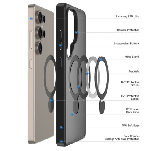 Telefoniümbris Dux Ducis Yind With Magnetic Stand Samsung S938 S25 Ultra-le must - Image 3