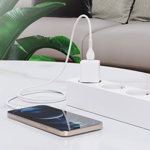 Laadija Hoco N10 20W USB-C + USB-C to Lightning cable 1.0m valge - Image 3