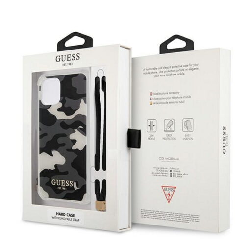 Guess case for iPhone 11 GUHCN61KSARBK black hard case Camo Collection - Image 4