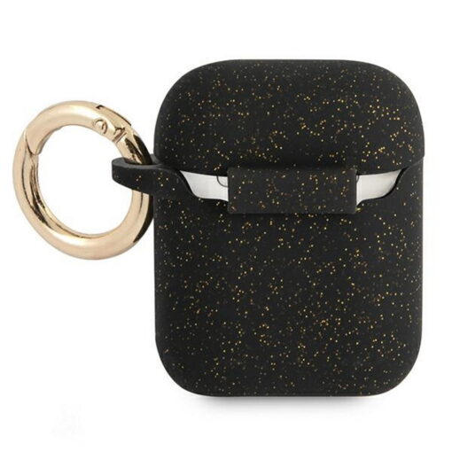 Guess case for AirPods GUA2SGGEK black Silicone Glitter - Image 2
