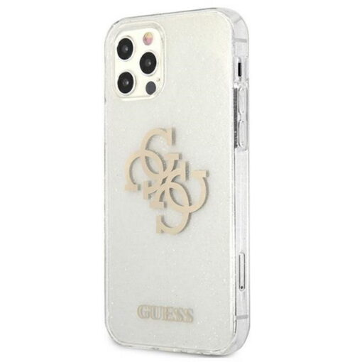 Guess case for iPhone 12 Pro Max 6,7" GUHCP12LPCUGL4GTR transparent hard case Glitter 4G Big Logo - Image 2